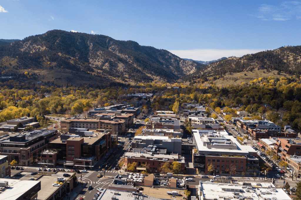 Arial view of Boulder, CO